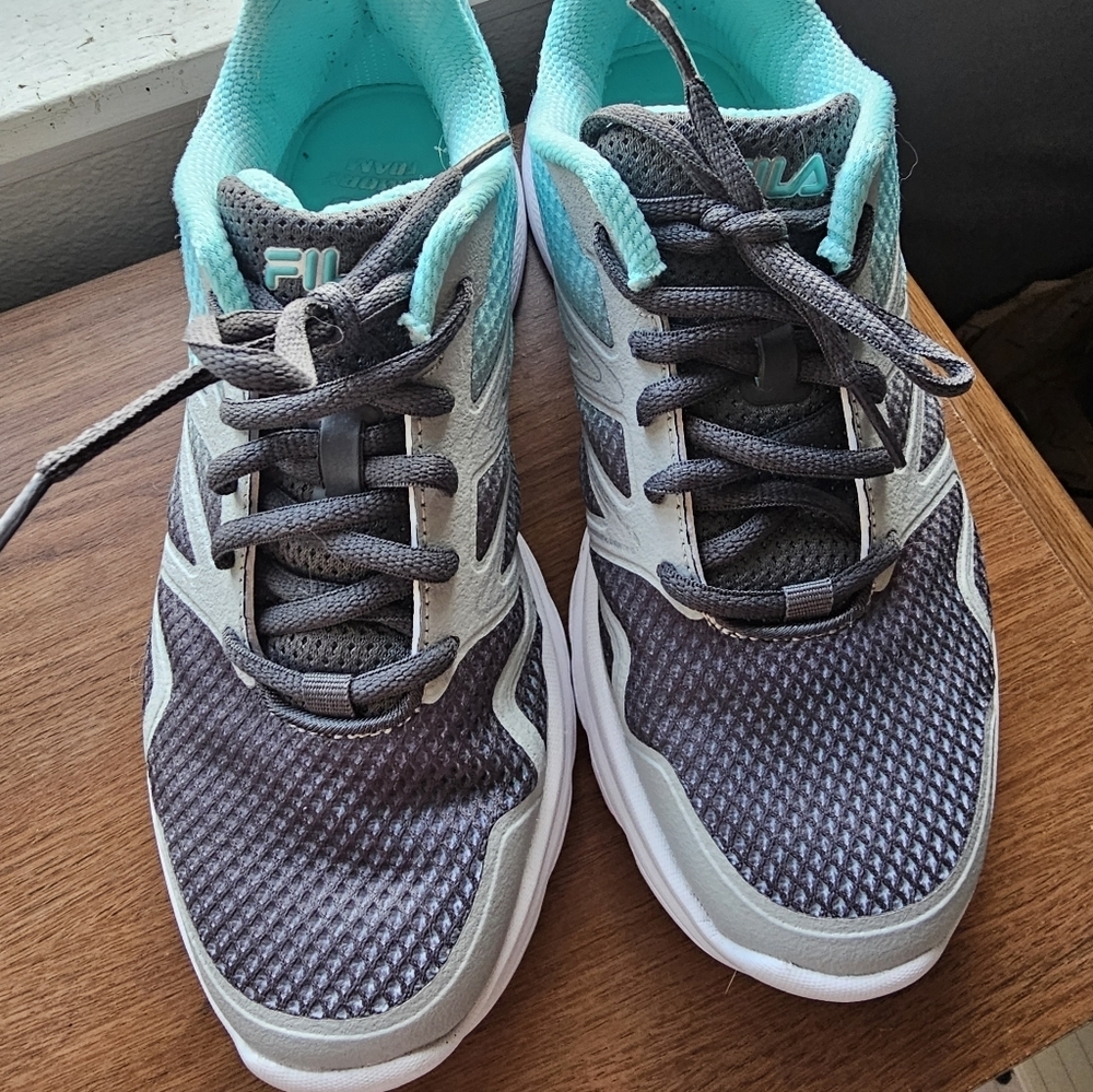 EUC Fila Memory Panorama 9 Women's Runner Charcoal & Aqua Sneakers Sz 8.5 - Picture 7 of 7